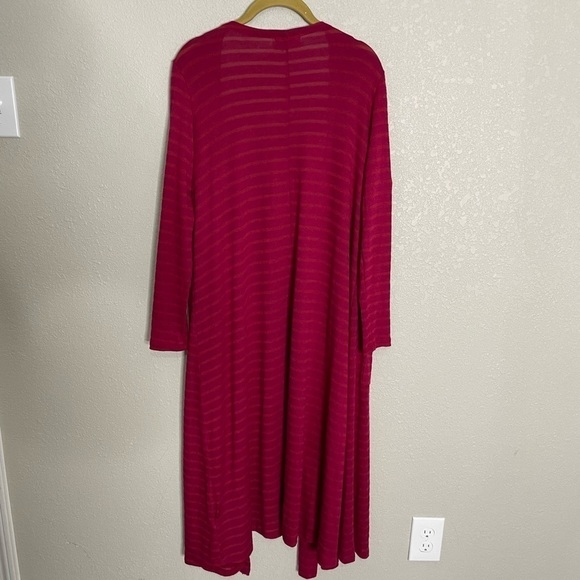 Lularoe Red Stripe Duster Cardigan Small - Picture 6 of 6